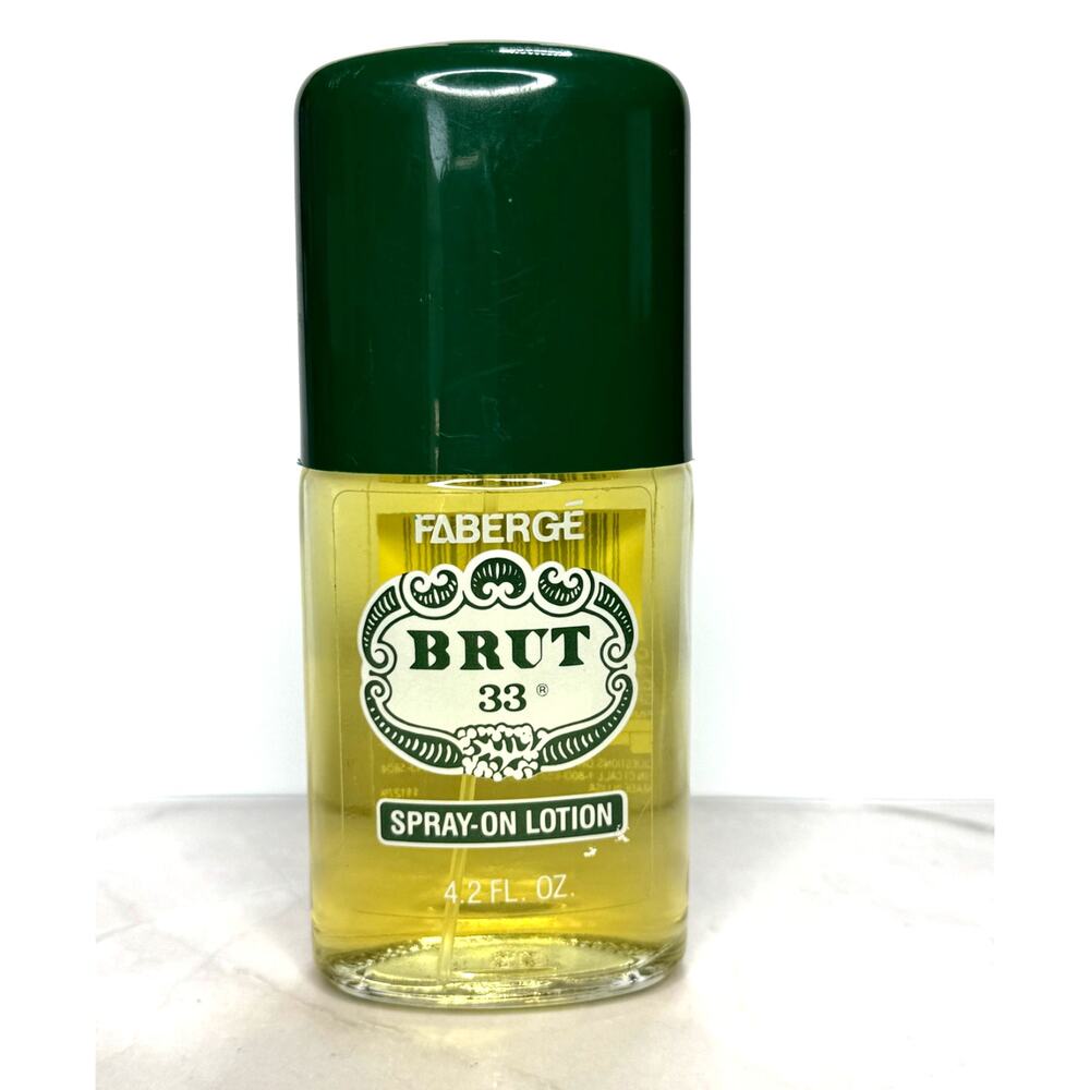 Faberge Brut 33 Spray-On Lotion 4.2 Oz. Spray Bottle Slightly Used DISCONTINUED
